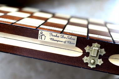 Personalized engraved plate for chess