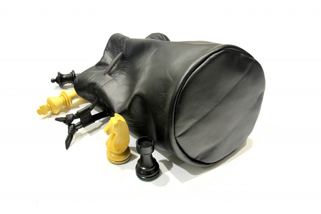 Leather bag for chess pieces