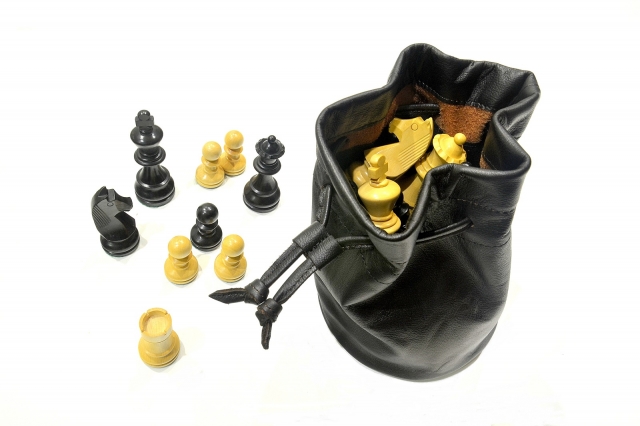 Leather sack for chess pieces
